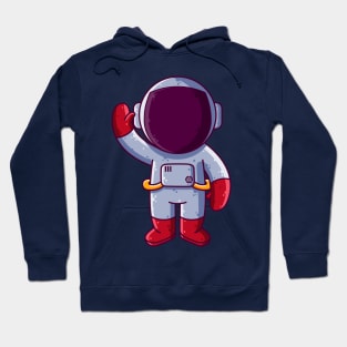 Cute Astronaut Standing Cartoon Hoodie